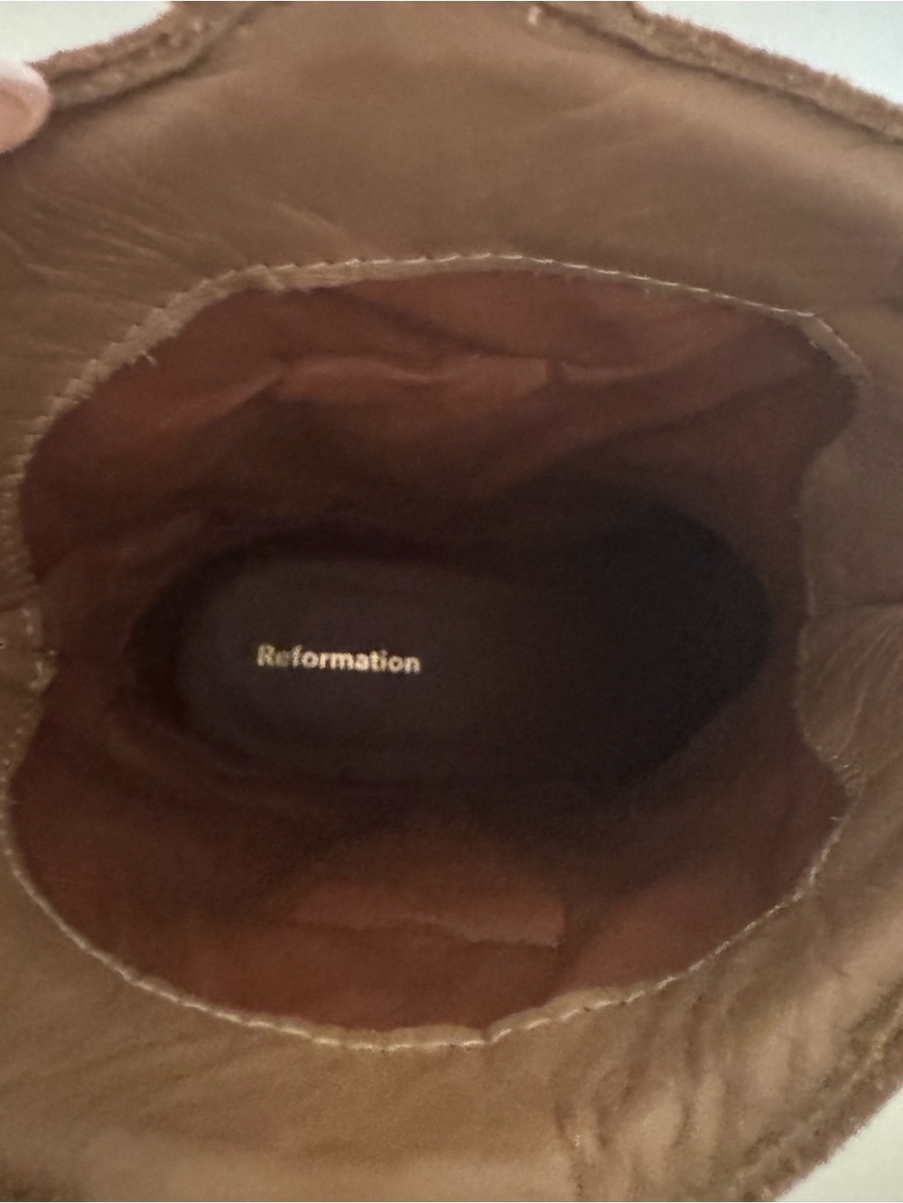 Reformation Suede Western Ankle Boots Tan Size 8 - Picture 7 of 8